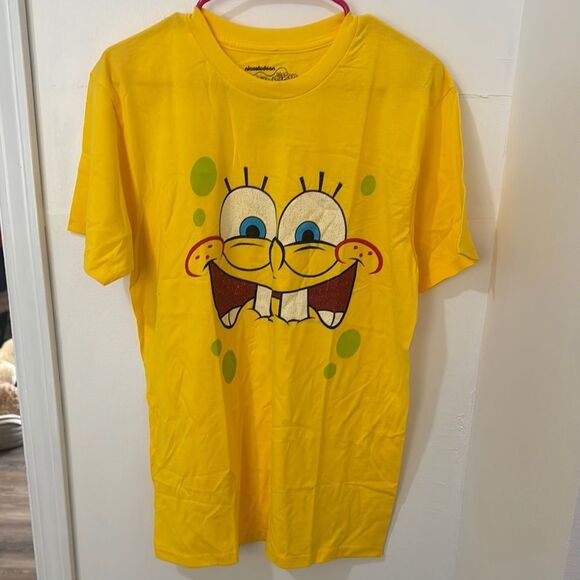 Nickelodeon Yellow SpongeBob Short Sleeve Tee Size M - Picture 1 of 5